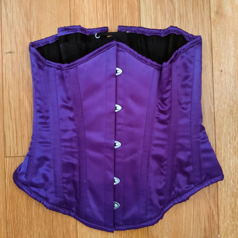 Purple Satin Underbust Longline Corset 22" CS-411